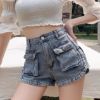 Picture of Quần short KABICO nữ túi hộp tôn dáng, quần short jean cạp cao phong cách_C33