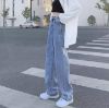 Picture of Quần jeans siêu dài cạp cao, quần jean ống rộng hai màu xanh đậm, xanh nhạt_j1
