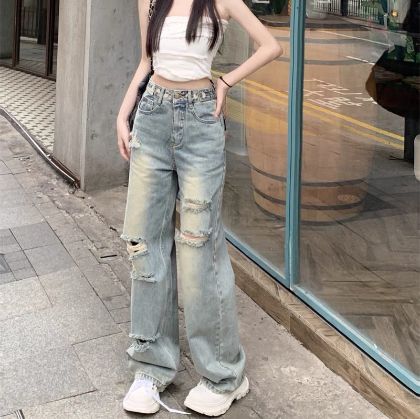 Ảnh của Quần jean nữ dài cạp cao ống rộng, quần jean nữ KABICO phong cách thanh lịch_j8Quần jean nữ dài cạp cao ống rộng, quần jean nữ KABICO phong cách thanh lịch_j8