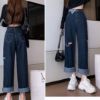 Ảnh của Quần jean ống đứng tua gấu, Quần jean cạp cao tôn dáng_Mẫu Mới Nhất J18