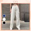 Ảnh của Quần jean kaki cạp cao, quần jean bò dáng dài ống rộng 3 màu trắng đen xanh J22