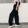 Ảnh của Quần jean kaki cạp cao, quần jean bò dáng dài ống rộng 3 màu trắng đen xanh J22