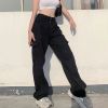 Ảnh của Quần jean kaki cạp cao, quần jean bò dáng dài ống rộng 3 màu trắng đen xanh J22