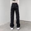 Ảnh của Quần jeans dài cạp cao. quần jeans ống rộng phong cách Hiphop_j23
