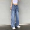 Ảnh của Quần jeans nữ dáng thung, quần jeans cạp cao phong cách Ulzzang_j26