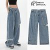 Ảnh của Quần dài nữ cạp cao rách gấu, quần jeans dài phong cách ulzzang_J28