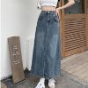 Ảnh của Chân váy jean nữ cạp cao xẻ trước, chân váy jean KABICO phong cách Ulzzang_A28