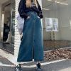 Ảnh của Chân váy jean nữ cạp cao xẻ trước, chân váy jean KABICO phong cách Ulzzang_A28