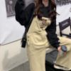 Ảnh của Quần yếm jeans ống rộng, quần yếm jeans trẻ chung năng động phong cách_y7