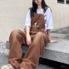 Ảnh của Quần yếm jeans ống rộng, quần yếm jeans trẻ chung năng động phong cách_y7