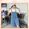 Ảnh của Quần yếm jeans KABICO kaki ngắn dáng rộng, quần yếm đùi nữ ống rộng phong cách Hàn Quốc Y8