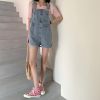 Ảnh của Quần yếm jean kaki ống rộng phong cách, quần yếm nữ dễ thương_y9