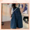 Ảnh của Quần yếm jean kaki ống rộng phong cách, quần yếm nữ dễ thương_y9