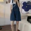 Ảnh của Quần yếm jean kaki ống rộng phong cách, quần yếm nữ dễ thương_y9