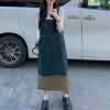 Ảnh của Váy yếm jean dài dáng rộng, váy yếm jean nữ kiểu dáng thanh lịch phong cách_y11