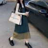 Ảnh của Váy yếm jean dài dáng rộng, váy yếm jean nữ kiểu dáng thanh lịch phong cách_y11