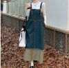Ảnh của Váy yếm jean dài dáng rộng, váy yếm jean nữ kiểu dáng thanh lịch phong cách_y11