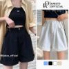 Ảnh của Quần short jean nữ KABICO quần short nữ ngắn kaki cạp cao ống rộng xắn gấu phong cách C41
