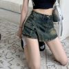 Picture of Quần short jean nữ cạp cao giả váy, quấn short jean KABICO tôn dáng phong cách_C45