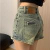 Ảnh của Quần short jean nữ dáng ngắn sexy, quần short jean KABICO cạp cao túi sau phong cách_C47