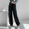 Ảnh của Quần kaki túi hộp Unisex ống rộng, quần Jean Jogger dài cạp Cao cho Nữ phong cách Ulzzang K04