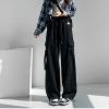 Ảnh của Quần kaki túi hộp Unisex ống rộng, quần Jean Jogger dài cạp Cao cho Nữ phong cách Ulzzang K04
