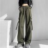 Ảnh của Quần kaki túi hộp Unisex ống rộng, quần Jean Jogger dài cạp Cao cho Nữ phong cách Ulzzang K04