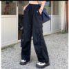 Ảnh của Quần kaki túi hộp Unisex ống rộng, quần Jean Jogger dài cạp Cao cho Nữ phong cách Ulzzang K04
