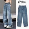 Picture of Quần jean dài unisex cạp cao ống rộng, quần jean nam nữ dài tua rua phong cách HipHop_K47