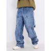 Picture of Quần jean dài unisex cạp cao ống rộng, quần jean nam nữ dài tua rua phong cách HipHop_K47