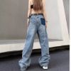 Picture of Quần jean dài unisex cạp cao ống rộng, quần jean nam nữ dài tua rua phong cách HipHop_K47