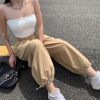 Ảnh của Quần kaki cạp cao dáng thùng bo gấu điều chỉnh cạp, quần kaki co giãn phong cách K53