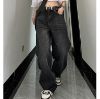 Ảnh của Quần jean dài cạp cao ống rộng, quần jean unisex phong cách Ulzzang_K54
