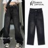 Ảnh của Quần jean dài cạp cao ống rộng, quần jean unisex phong cách Ulzzang_K54