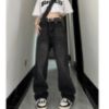Ảnh của Quần jean dài cạp cao ống rộng, quần jean unisex phong cách Ulzzang_K54