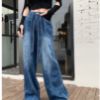 Picture of Quần jean dài ống rộng phong cách unisex, quần jean cạp cao Hip Hốp_K55