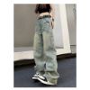 Ảnh của Quần jean dài cạp cao unisex, quần jean nam nữ ống rộng phong cách Ulzzang_K57