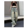 Ảnh của Quần jean dài cạp cao unisex, quần jean nam nữ ống rộng phong cách Ulzzang_K57