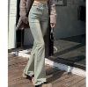 Ảnh của Quần jean nữ ống loe KABICO dài cạp cao, quần jean baggy dài co giãn phong cách Ullzang K58