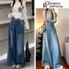 Ảnh của Quần jean nữ dài dài ống rộng, quần jean nữ KABICO lưng cao phong cách Ulzzang_K61