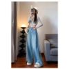 Ảnh của Quần jean nữ dài dài ống rộng, quần jean nữ KABICO lưng cao phong cách Ulzzang_K61