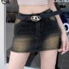 Picture of Chân váy jean nữ cạp cao kèm quần trong dáng ngắn, chân váy jean nữ sexy phong cách_V44
