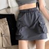 Ảnh của Chân váy kaki túi hộp KABICO nữ chân váy ngắn chữ a kèm quần trong cạp co dãn kèm dây rút chỉnh độ rộng, dáng ngắn V40