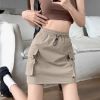 Ảnh của Chân váy kaki túi hộp KABICO nữ chân váy ngắn chữ a kèm quần trong cạp co dãn kèm dây rút chỉnh độ rộng, dáng ngắn V40