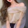 Picture of Áo Voan Trễ Vai Tiều Thư Sang Chảnh, Áo Trễ Vai Dài Tay_A7