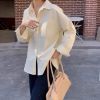 Ảnh của Áo sơ mi nữ dài tay KABICO form rộng ulzzang kiểu hàn basic màu trắng, xanh, vàng, dễ phối đồ A9