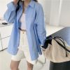 Ảnh của Áo sơ mi nữ dài tay KABICO form rộng ulzzang kiểu hàn basic màu trắng, xanh, vàng, dễ phối đồ A9