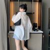 Picture of Áo sơ mi voan tay phồng KABICO sơ mi xẻ sau khoác ngoài mặc đi biển, du lịch form rộng dài tay mỏng nhẹ thời trang