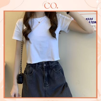 Ảnh của Áo Croptop ngắn tay phong cách Hàn Quốc, áo croptop nữ