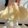 Picture of Áo sơ mi tay bồng tiểu thư, áo sơ mi KABICO thanh lịch trẻ trung 3 màu trắng, xanh hồng_z2